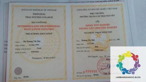 Làm bằng trung cấp sư phạm mầm non