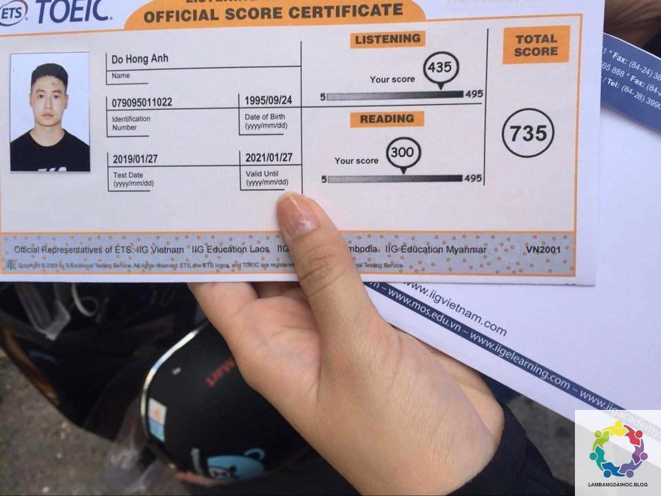 làm chứng chỉ toeic